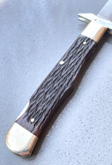 Vintage BUCK CREEK 89 SOLINGEN Bone Cheetah Style Swing-guard Folder 