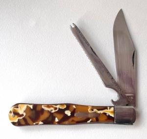 PARIS BEAD CELLULOID COKE BOTTLE FISH SCALER KNIFE