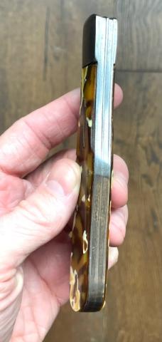 PARIS BEAD CELLULOID COKE BOTTLE FISH SCALER KNIFE PARIS BEAD CELLULOID COKE BOTTLE FISH SCALER KNIFE