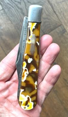 PARIS BEAD CELLULOID COKE BOTTLE FISH SCALER KNIFE PARIS BEAD CELLULOID COKE BOTTLE FISH SCALER KNIFE