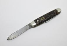 Antique SCHRADE Cut Co Walden NY 2-Blade Bone Double Button Automatic Folding Knife (read..)