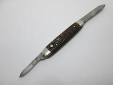 Antique SCHRADE Cut Co Walden NY 2-Blade Bone Double Button Automatic Folding Knife (read..)