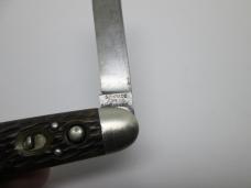 Antique SCHRADE Cut Co Walden NY 2-Blade Bone Double Button Automatic Folding Knife (read..)