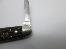 Antique SCHRADE Cut Co Walden NY 2-Blade Bone Double Button Automatic Folding Knife (read..)
