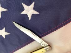 1989 Case xx Slimline Trapper -Yellow Derlin Handles -Fancy Bolsters -Gold Mint Set -Mdl# 31048