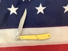 1989 Case xx Slimline Trapper -Yellow Derlin Handles -Fancy Bolsters -Gold Mint Set -Mdl# 31048