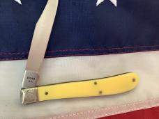 1989 Case xx Slimline Trapper -Yellow Derlin Handles -Fancy Bolsters -Gold Mint Set -Mdl# 31048