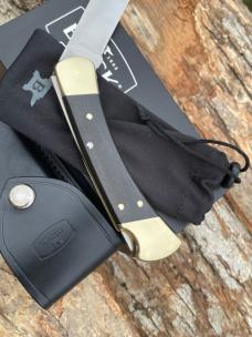 BUCK 110 AUTO BRASS BOLSTER WITH SHEATH & BOX