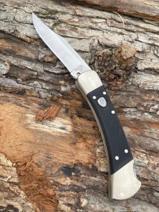 BUCK 110 AUTO ELITE NICKEL BOLSTER WITH SHEATH & BOX