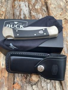 BUCK 110 AUTO ELITE NICKEL BOLSTER WITH SHEATH & BOX
