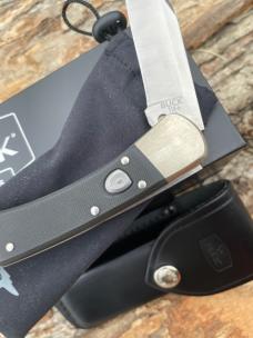 BUCK 110 AUTO ELITE NICKEL BOLSTER WITH SHEATH & BOX