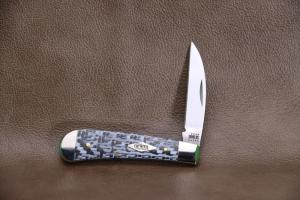 CASE BLACK & WHITE FIBER WEAVE SWAY BACK FOLDING KNIFE 38931