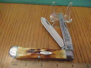 Case XX 1977 Blue Scroll Stag Trapper Pattern # 5254 SS