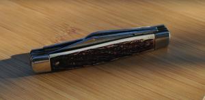 Colonial Stockman Mint Three Blade Synthetic Jigged Handle Tang Colonial Prov. USA