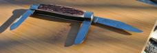 Colonial Stockman Mint Three Blade Synthetic Jigged Handle Tang Colonial Prov. USA Colonial Stockman Mint Three Blade Synthetic Jigged Handle Tang Colonial Prov. USA