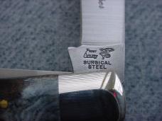 Vintage FROST CUTLERY, Custom Design, Stag, Etched, Classic Trapper Pattern Pocket Knife MIB