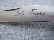 Vintage FROST CUTLERY, Custom Design, Stag, Etched, Classic Trapper Pattern Pocket Knife MIB