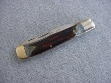 Vintage FROST CUTLERY, Custom Design, Stag, Etched, Classic Trapper Pattern Pocket Knife MIB