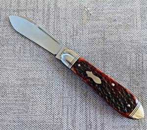 Mike Moran Bullet Head Jack..Cpm154..3 5/8"..Jigged Bone..Double Ringed Bolsters & Caps..Coa..pouch