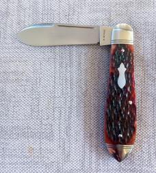 Mike Moran Bullet Head Jack..Cpm154..3 5/8"..Jigged Bone..Double Ringed Bolsters & Caps..Coa..pouch Mike Moran Bullet Head Jack..Cpm154..3 5/8"..Jigged Bone..Double Ringed Bolsters & Caps..Coa..pouch