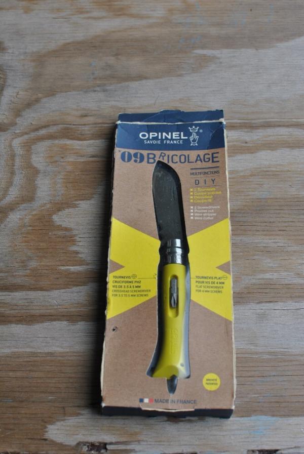 Opinel France Mint Box Model #9 DIY Yellow Fiberglass handle Sandvik 12C27 Blade 