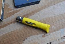 Opinel France Mint Box Model #9 DIY Yellow Fiberglass handle Sandvik 12C27 Blade 