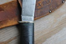 Ka-Bar Union Cut. Co.8 1/4" OAL Stacked leather handleThumb Grooves Original Sheath Full Tang