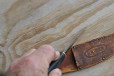 Ka-Bar Union Cut. Co.8 1/4" OAL Stacked leather handleThumb Grooves Original Sheath Full Tang