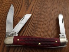 Case 6318 SS pocket worn red bone stockman edc