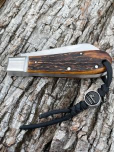 BENINI - FACAS CUSTOM STAG HANDLE SLIPJOINT FOLDER **VERY NICE BUILD**