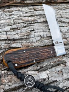 BENINI - FACAS CUSTOM STAG HANDLE SLIPJOINT FOLDER **VERY NICE BUILD**