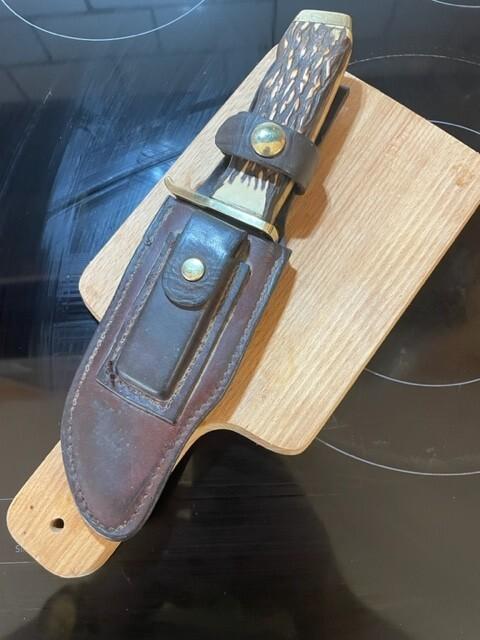 Vintage Schrade USA 171UH with original leather sheath VGUC