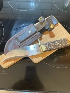 Vintage Schrade USA 171UH with original leather sheath VGUC