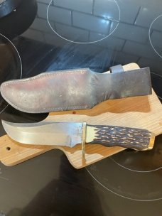Vintage Schrade USA 171UH with original leather sheath VGUC
