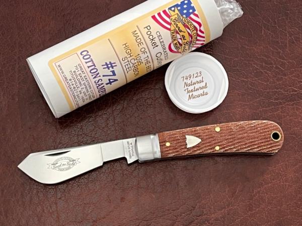 Great Eastern Cutlery GEC 74 Cotton Sampler Natural Textured Micarta 749123
