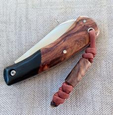 Mhara Native.,N690,..4".coa& box,Purple Heartwood Scales..African Blackwood Bolsters..lanyard  w/bea