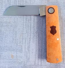 Willem Steenkamp Modern Sheepsfoot Barlow..3.5".M390..Richlite scales.Cocobolo Shield.slip.pouch.coa
