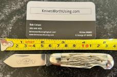 Great Eastern Cutlery 252110EO Little Jack, Custom Elk Handle and Filework, Sheath, GEC 25, Unused Great Eastern Cutlery 252110EO Little Jack, Custom Elk Handle and Filework, Sheath, GEC 25, Unused