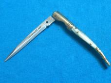 VINTAGE HORN ANDUJAR INOX NAVAJA SMALLL FOLDING POCKET PEN JACK KNIFE KNIVES OLD