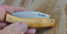 Pallares Solsona Spain Local Hardwood Handle 4" Closed Mint Leaf Blade Tight Loud both ways 1/2 Stop