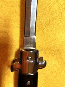 Large Double Action OTF stiletto, 11", double edged dagger blade. Large Double Action OTF stiletto, 11", double edged dagger blade.