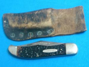 VINTAGE SABRE MONARCH AMERICAN KNIFE CO TRAPPER FOLDING POCKET KNIVES SHEATH