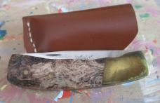 Jay Bigler “98” folder, dark burl and brass handle