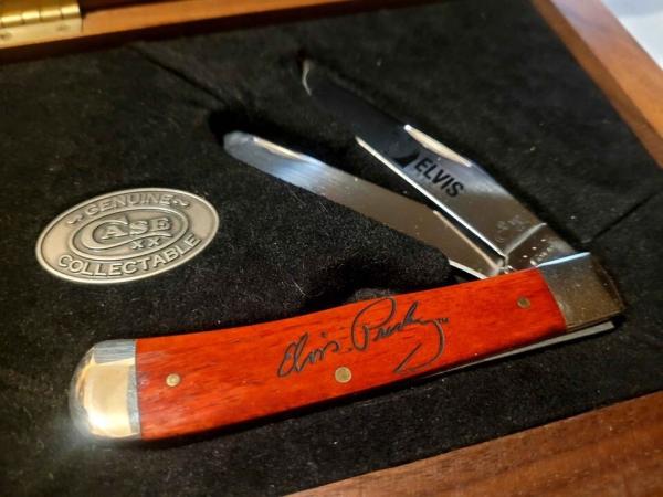 Collectable Elvis Presley CASE XX Old Red Bone Handle Trapper Pocket Knife Limited Edition of 500 Collectable Elvis Presley CASE XX Old Red Bone Handle Trapper Pocket Knife Limited Edition of 500