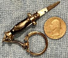 Miniature Switchblade Knife, Made In Taiwan, Wasp Body & Fishtail Style, Unused 
