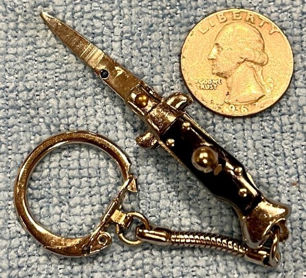 Miniature Switchblade Knife, Made In Taiwan, Wasp Body & Fishtail Style, Unused 