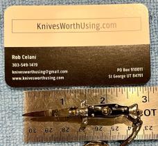 Miniature Switchblade Knife, Made In Taiwan, Wasp Body & Fishtail Style, Unused 