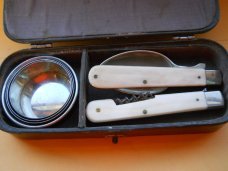 Antique Hobo Style Traveling Dining Kit 