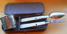 Antique Hobo Style Traveling Dining Kit 