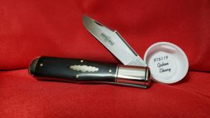 Great Eastern Cutlery Large 97 Gabon Ebony Saber Grind Swell Center Knife New with Tube GEC 976119